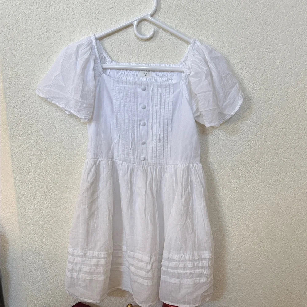 abercrombie kids White Cotton Puff Sleeve Dress